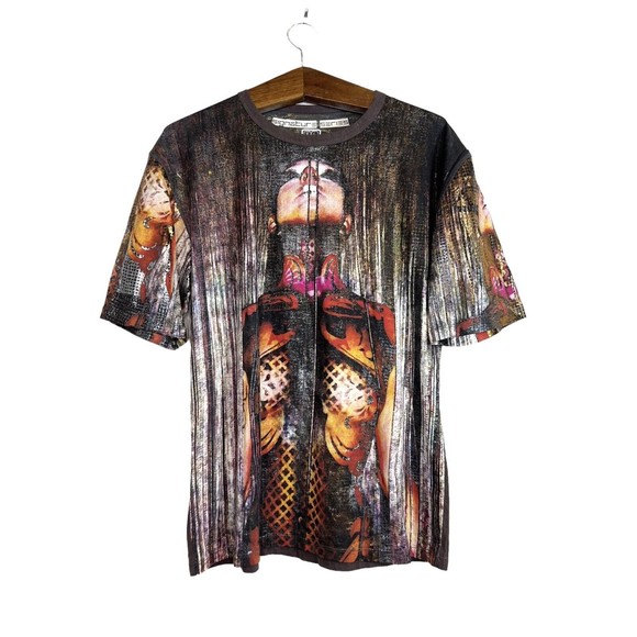 Hans Haveron Rare Signature Series Artist Mens Colorful Metallic Shirt Size XL